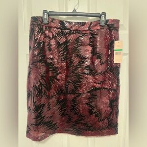 Nanette Lepore Sequin Festive black and burgundy skirt Large